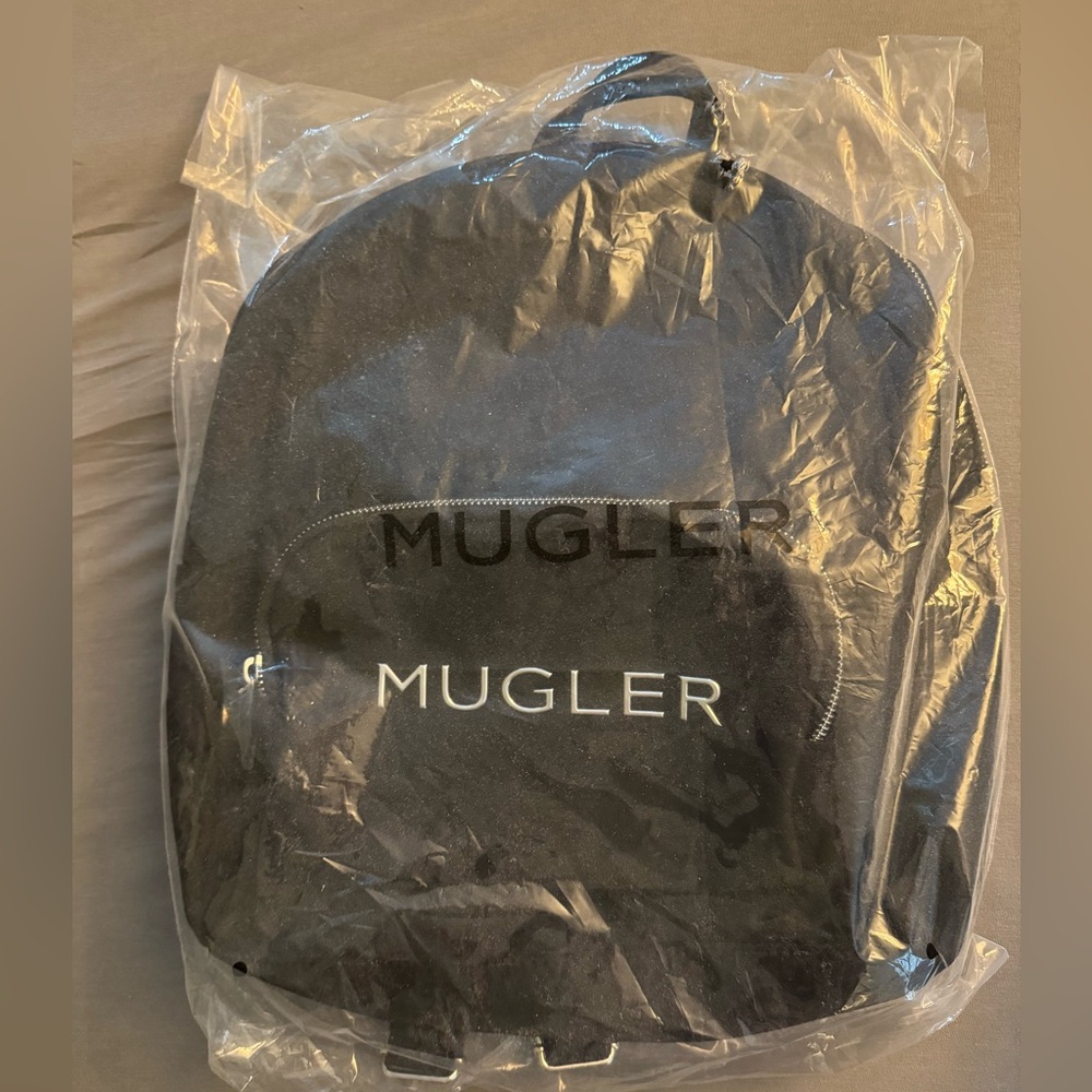 Mugler Parfums Black Backpack with Silver Accents New in Bag
